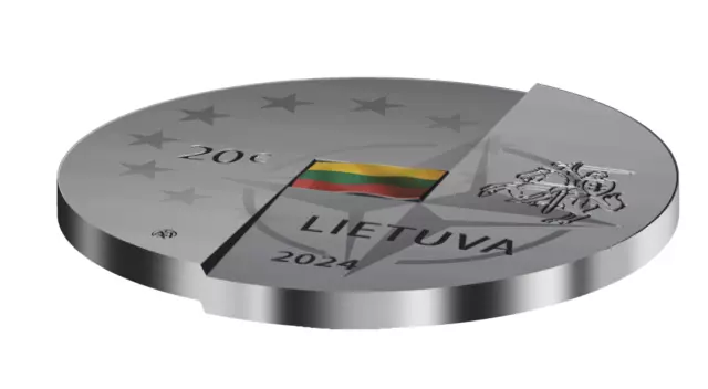 LITAUEN LITHUANIA 2024, 20 EURO Münze SILBER, Mitgliedschaft in der NATO und EU 2