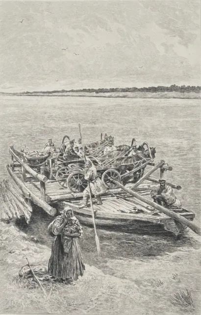 Rusia 1892 Cruzada Del Bandeja Punta Seca Según Henri Lanos Quemador Abot 3