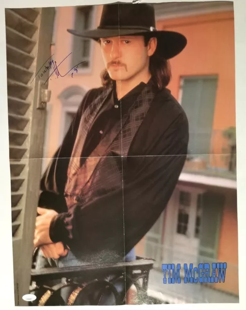 Tim McGraw REAL hand SIGNED 16x21" Foldout Poster JSA COA Autographed Country