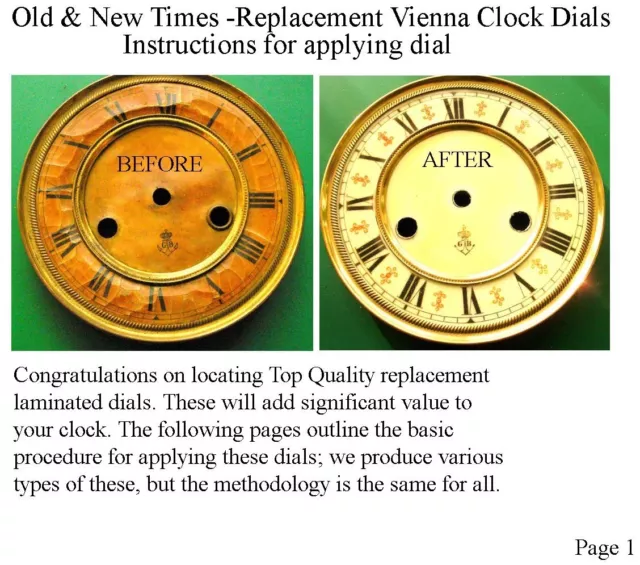 Buyers Ref:R,  Replacement laminate Ivory  Vienna Regulator Clock Dial option 16 3