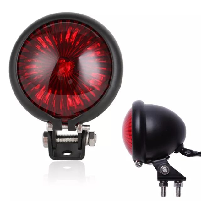 Motorrad LED Rücklicht Heckleuchte Rot Retro Old School für Chopper Bobber Rund