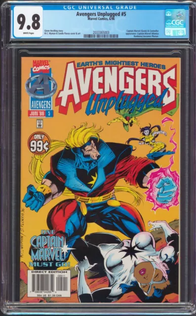 Avengers Unplugged #5 CGC 9.8 NM+/MT WP 1st Appearance Photon 1993 Marvel Comics