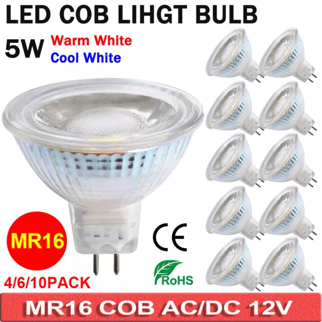 MR16 LED Light Bulbs 12V 5W Spotlight 50W Halogen Bulb Equivalent COB Lighting