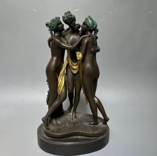 Home decor Western sculpture ancient Greek bronze three goddess art statury