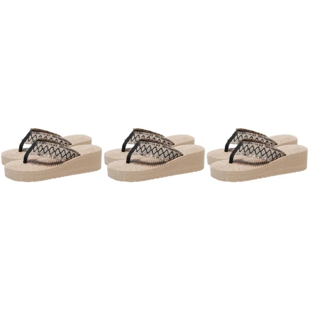 3 pairwomen flip flops Plate-forme féminine Sandales d'été Sandales de plage