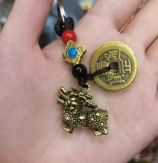 Feng shui monete portafortuna e qilin, Kirin unicorno cinese portachiavi