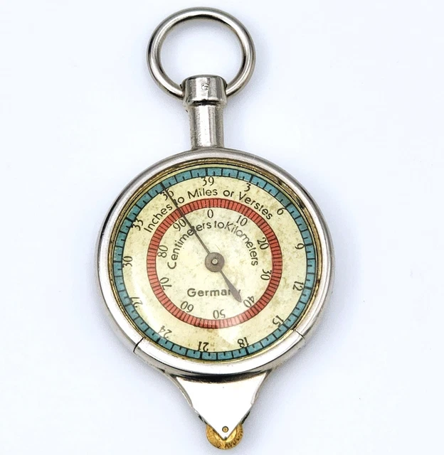 VINTAGE GERMAN POCKET Map Measure Tool Opisometer Curvimeter Instrument