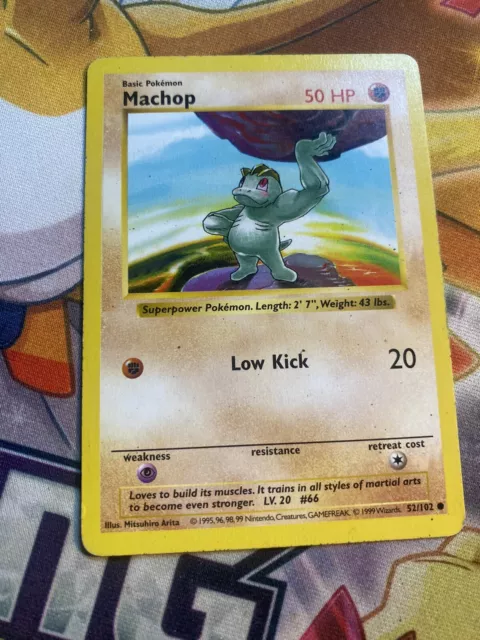 Shadowless MACHOP - Pokémon Card - Base Set - 52/102 - WOTC Common