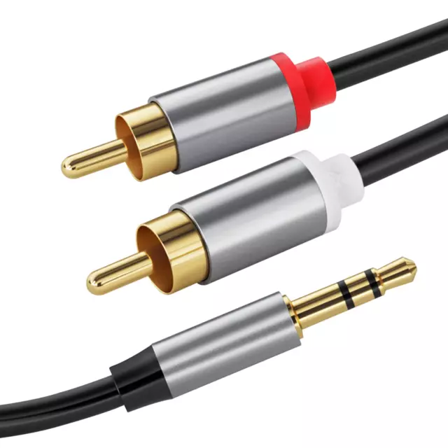 Cable audio estereo jack 3.5 macho - 2x RCA macho pro 1 M Negro