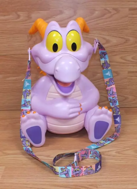 Genuine Walt Disney 50th Anniversary Collectible Figment Popcorn Bucket W/ Strap