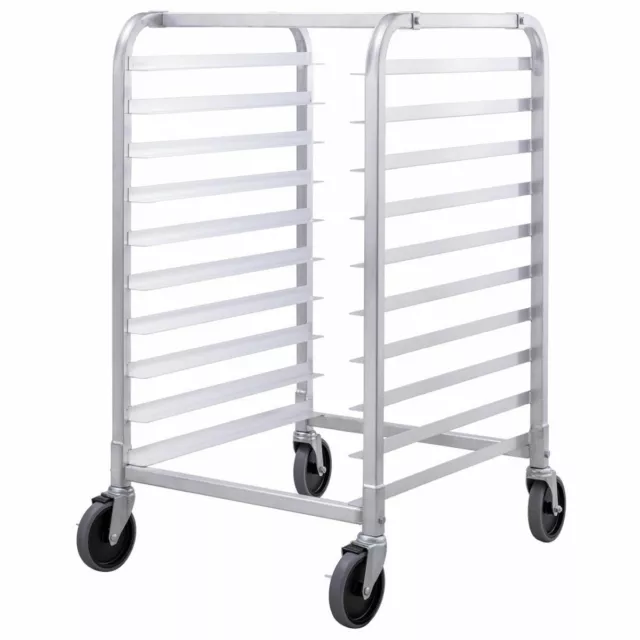 10 Sheet Aluminum Bakery Rack Commercial Cookie Bun Pan Kitchen w/Wheel