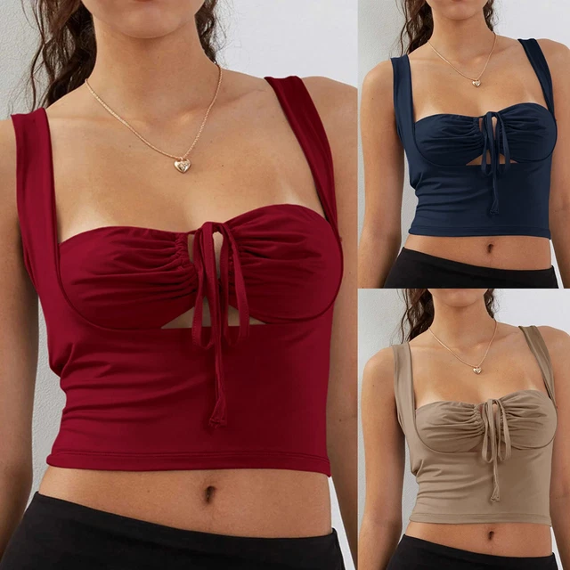 Women's Chest Strap Inside Suspender Slim Short Top Sexy Suspender Vest