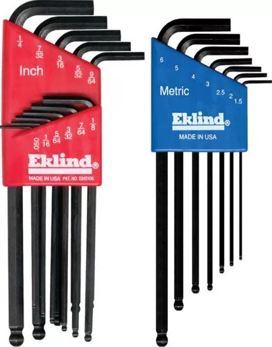 Eklind Tool Company 13218 18 Piece Combination Sae And Metric Long Ball End