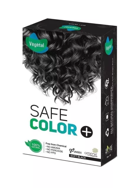 Vegetal Safe Hair Natural Soft Black Color for Unisex 100g Chemical Allergy Free