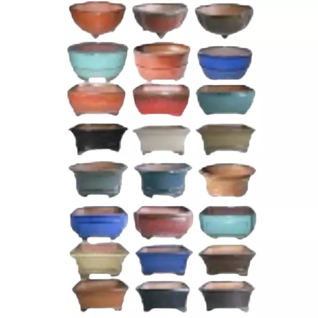 6 Inch Deeper Assorted Glazed Bonsai Pots (Random Selection)