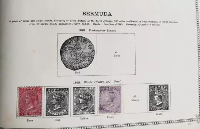 Bermuda stamps collection from 1865