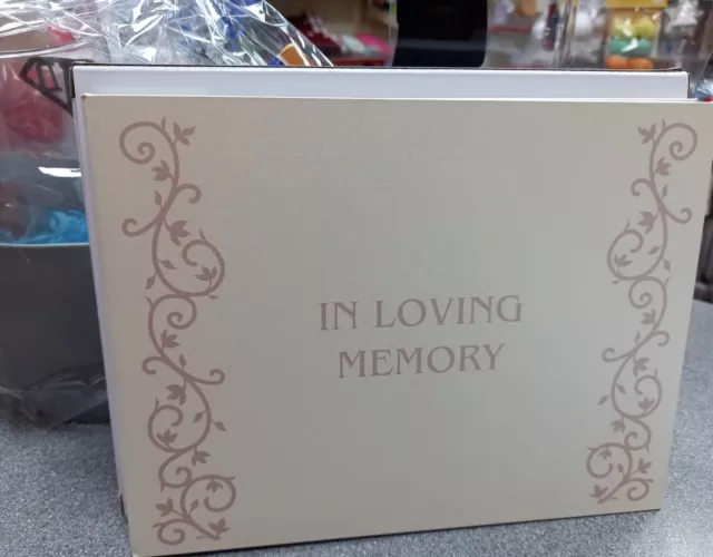 Book of Condolence Bereavement Funeral Guest Book Messages Pearlised Cover