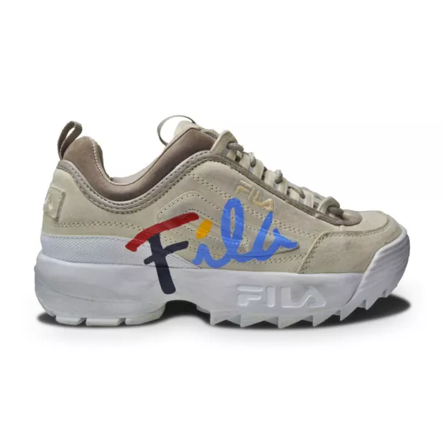 FILA MENS UK 7 Eu 41 Disruptor Ii Repeat Navy Blue Suede Gum Sole