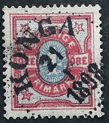1898 Sweden 4 ore red & blue Numeral stamp cancelled Konga