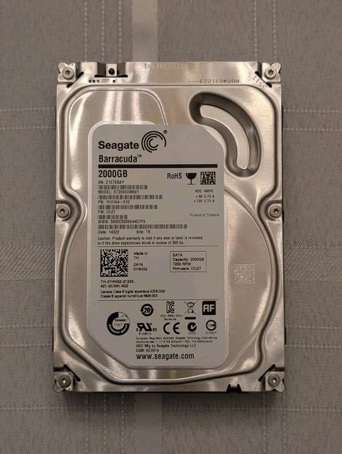 Seagate Barracuda ST2000DM001 Interne Festplatte 3,5" 2TB, SATA III