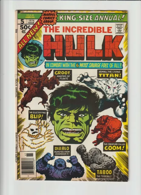Incredible Hulk  King Size Annual 5       2nd app Groot    VF    8.0   Marvel