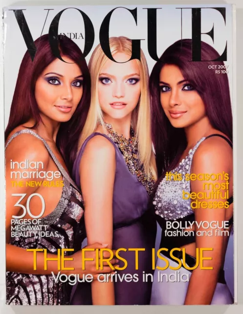 1st ISSUE OF VOGUE INDIA Bipasha Basu PRIYANKA CHOPRA Gemma Ward 2007 magazine 1