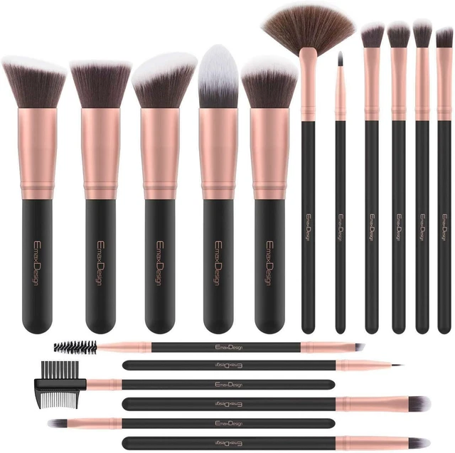 Pennelli Make Up EmaxDesign 17 pezzi Set di pennelli Trucco Fondotinta CipriaPen