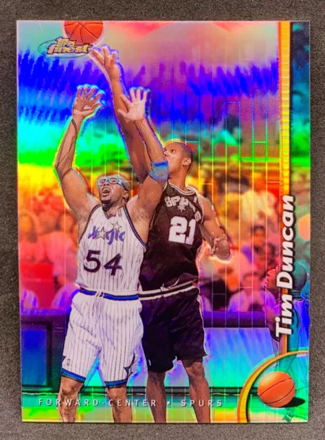 1998-99 Topps Finest TIM DUNCAN San Antonio Spurs Refractor SP #190