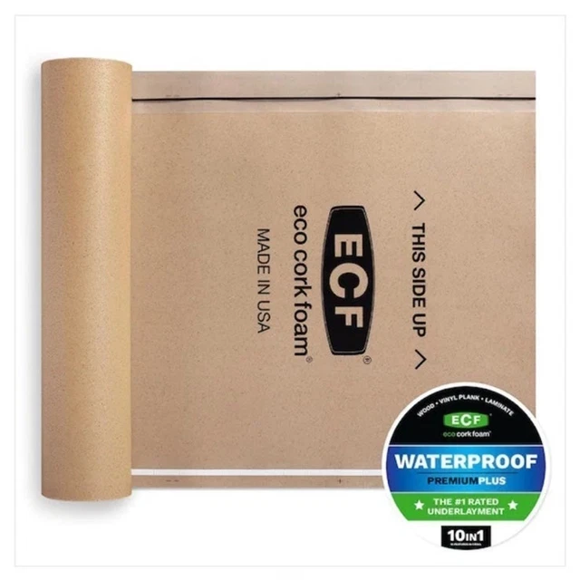 Eco Cork Foam 38 Sq Ft Flooring Underlayment for Vinyl Plank, Laminate Wood