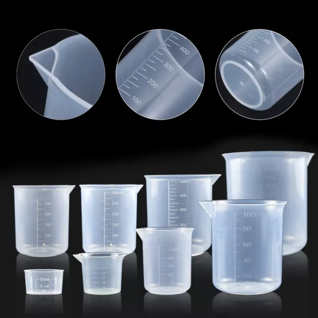 10-1000ml Measuring Cup Plastic Jug Beaker Kitchen Tool For Laboratories