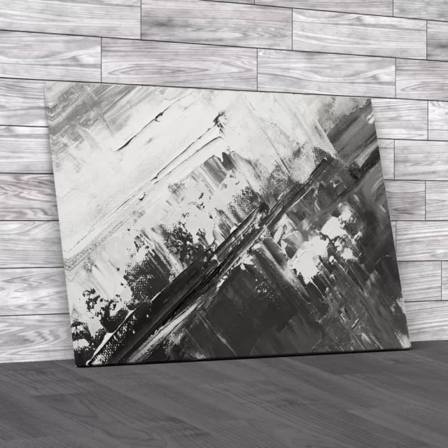 Abstract Oil Painting Black White Canvas Print Large Picture Wall Art