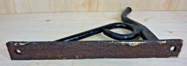 Old Heavy Duty Large Cast Iron Hook Hanger Bracket Assembly Hardware 12