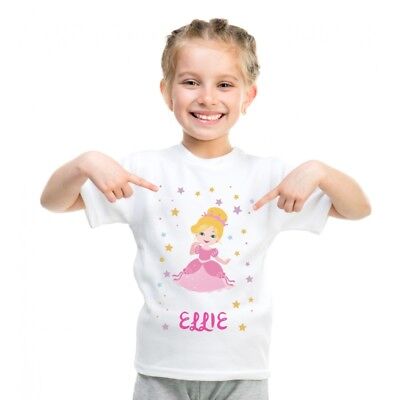 Personalizzato Bambini T-Shirt Maglietta Stampato per Princess Compleanno