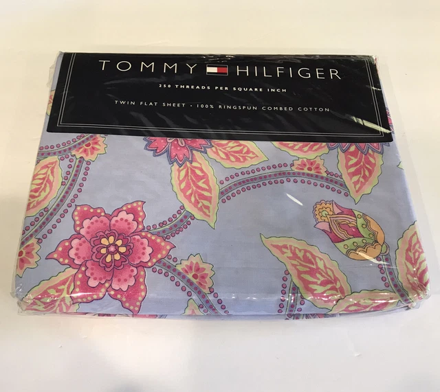 Tommy Hilfiger Vintage 2001 Twin Flat Sheet Floral Amelia Island 100% Cotton New