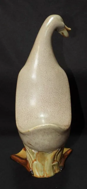 Antique Large Light Brown Glazed Porcelain Duck or Goose 13" Tall 5