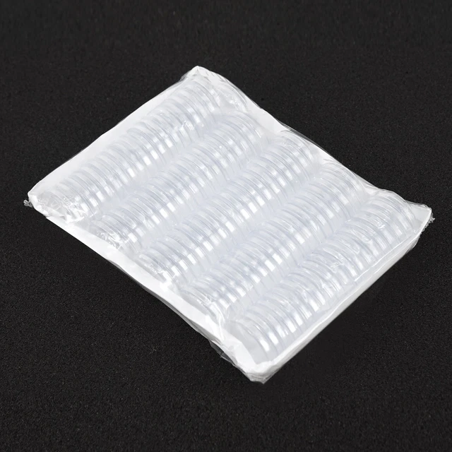 100PCS Transparent Pièce Capsule Étui Supports 25mm Conteneurs Rangement Neuf