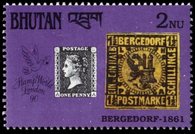 BHUTAN 896 - Stamp World London '90 Philatelic Exhibition (pb81367)