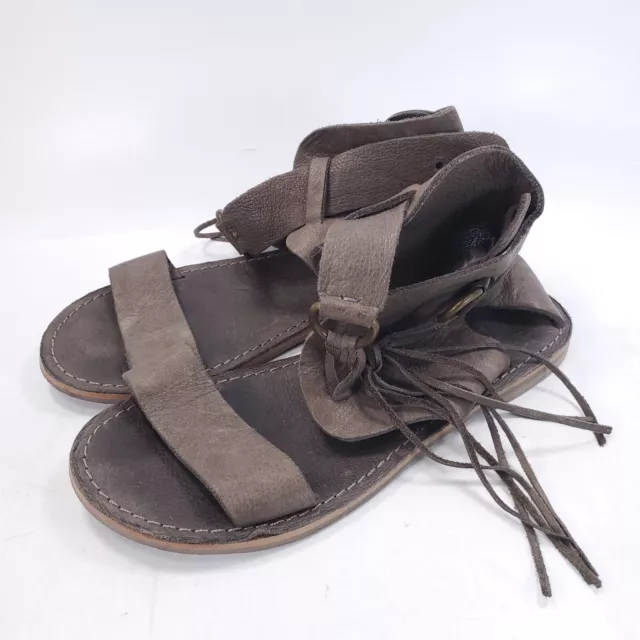 Paruolo Casual Leather Ankle Strap Sandals Womens Size 7 37 Brown