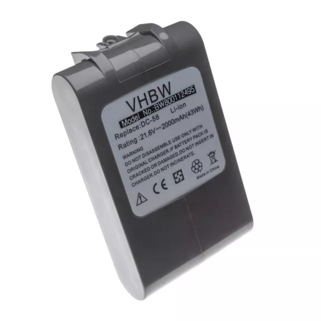 Batterie 4000mAh pour Aspirateur Dyson V6 DC58 DC59 DC61 DC62 DC72 DC74  21.6V