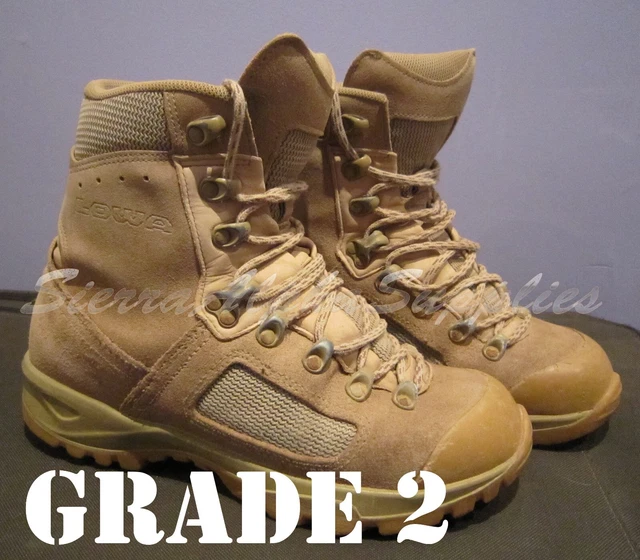 UK BRITISH ARMY Surplus Lowa Desert Elite Combat Boot, Tan Suede Leather, G2 £39.99 PicClick UK
