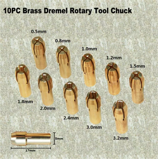 10pcs Collet Nut Kit Quick Change Tools Part Power Rotary for Dremel Accessories