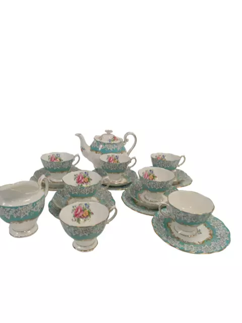 Royal Albert Enchantment Bone China Teaset Teapot Cups Saucers Plates Multi