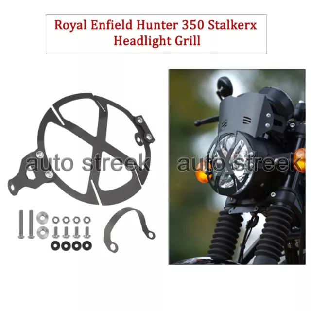 Adapté Pour Royal Enfield " X Style Phare Avant Gril Noir " Hunter 350