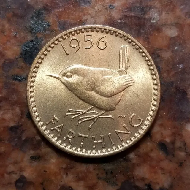 1956 Great Britain Farthing Coin - Unc - #B1949