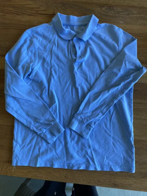 Boys Light Blue Long Sleeved Polo Shirt Age 11-12 Yrs