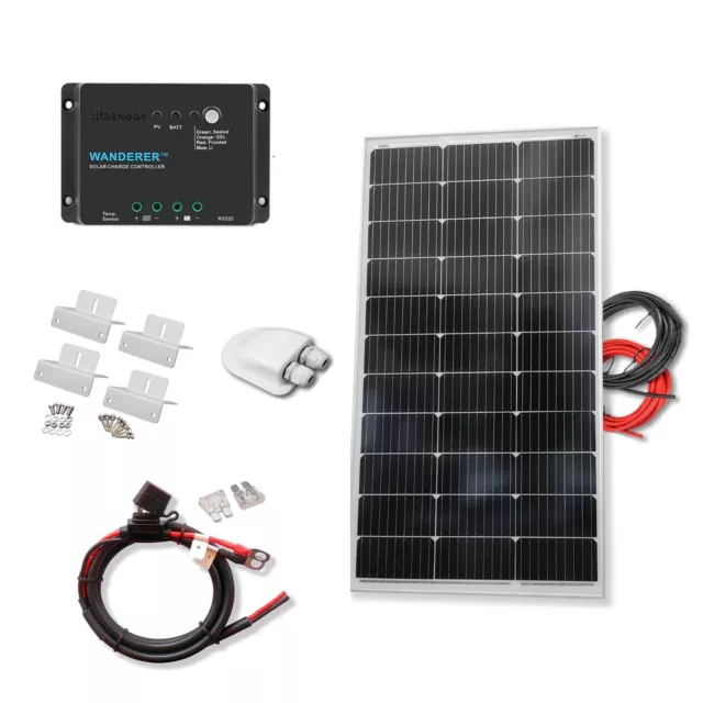 Kit Solar 100W Panel 12V Regulador Renogy apto Baterías Litio. Envío Gratis 24H