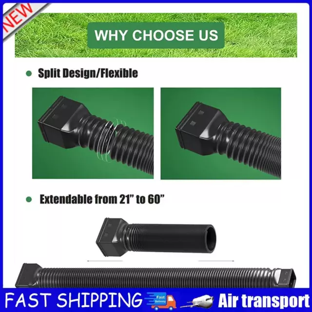 Drain Pipe Extender 21-60 inch Flexible Rain Gutter Downspout Diverter (Black) A