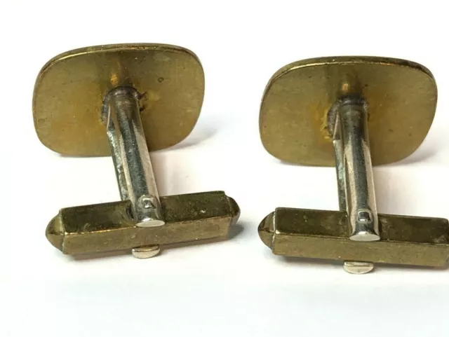 Art Deco Horses head brass bronze Gilt men's cufflink's 2