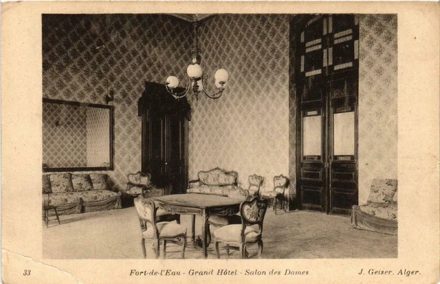 CPA AK Geiser 33 Fort de l'Eau Grand Hotel Salon des Dames ALGERIA (755410)