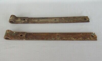 Pair of Antique Rustic 18 1/2" Iron Strap Hinges (Farm Barn Door Gate Rusty)